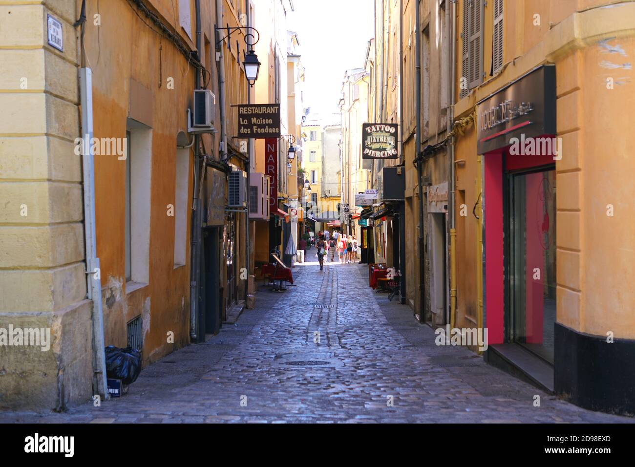 'Rue de la Verrerie' in Aix-en-Provence, Frankreich Stockfoto