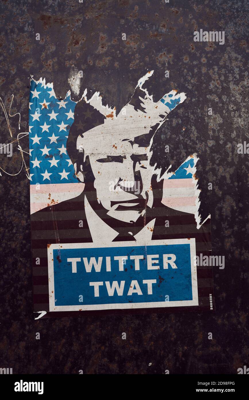 Donald Trump Twitter twat Poster. Stockfoto