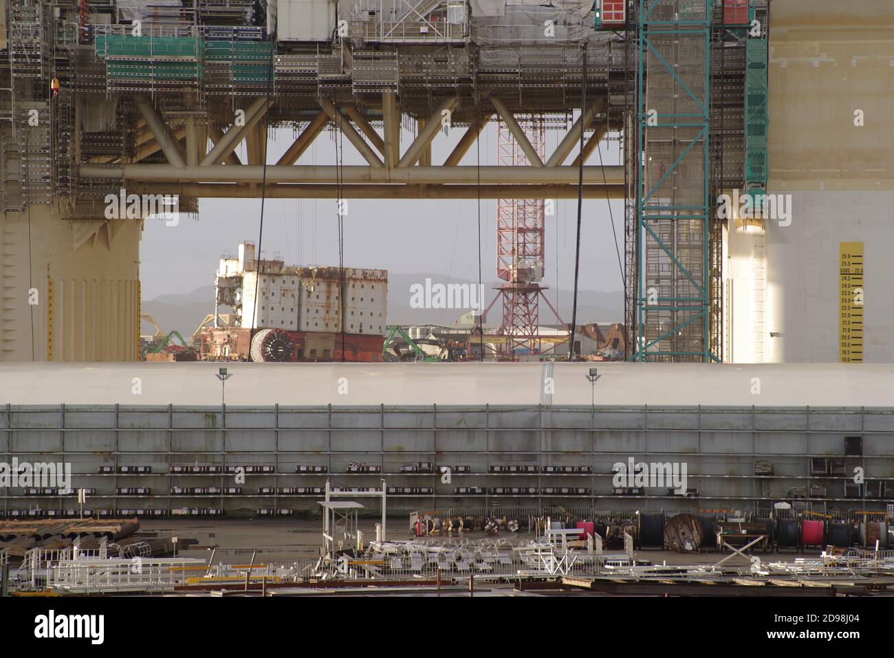 Equinor / Statoil Plattform Njord Block 6407/10 in Kvaerner Stord Leirvik Werft, Norwegen / Norge / Noreg Stockfoto