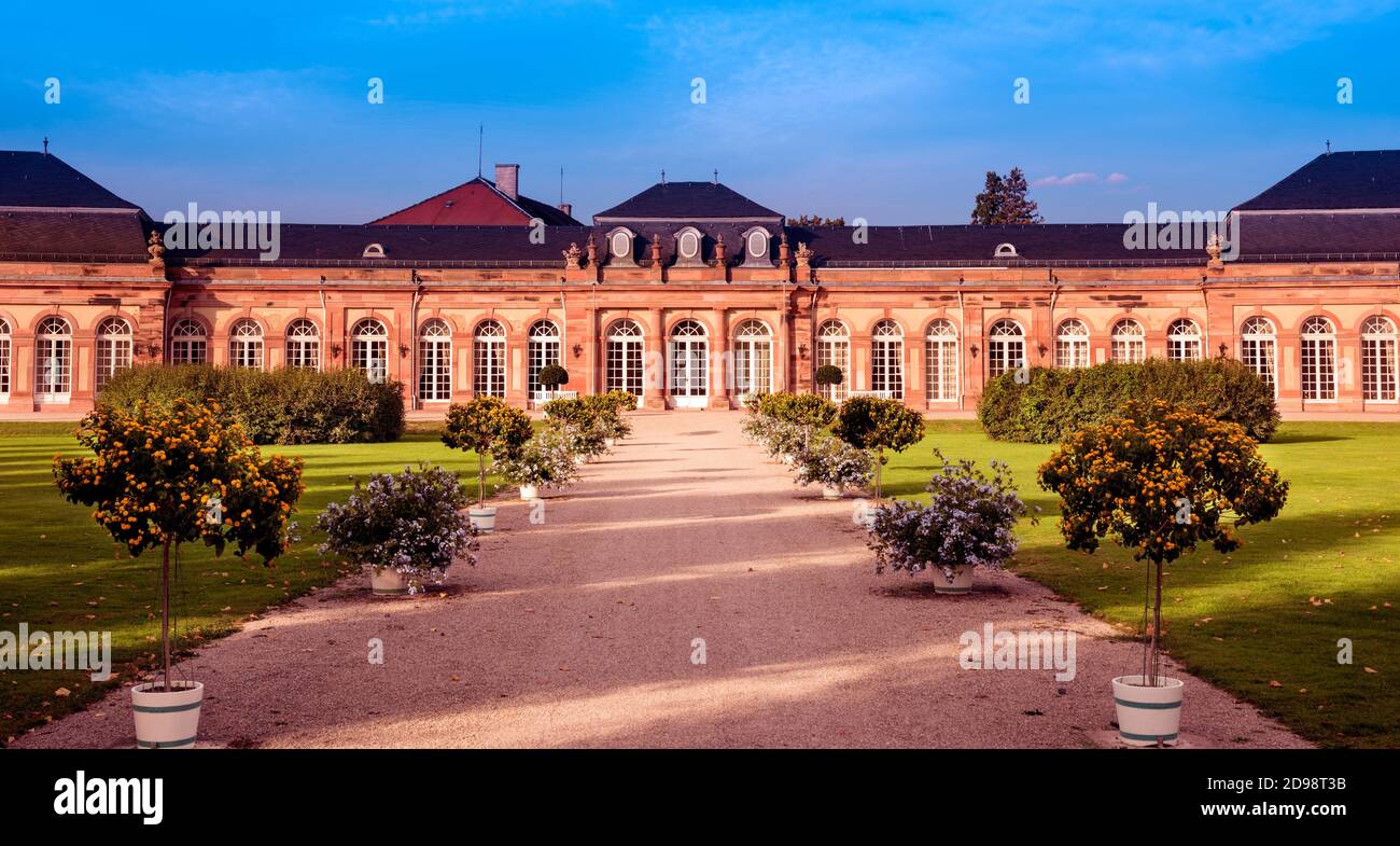 Nördlicher Teil der Burg Schwetzingen . Schwetzingen, Baden-Württemberg, Deutschland, Europa. Stockfoto