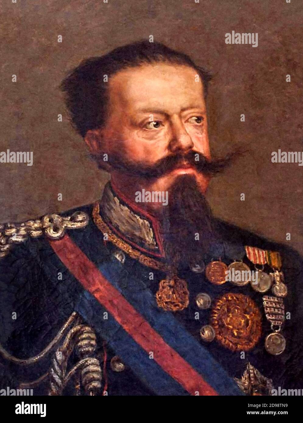 Victor Emmanuel II Porträt des Königs von Italien, Viktor Emmanuel II. (Vittorio Emanuele II.: 1820-1878) von Eugenio Tano, 1871 Stockfoto