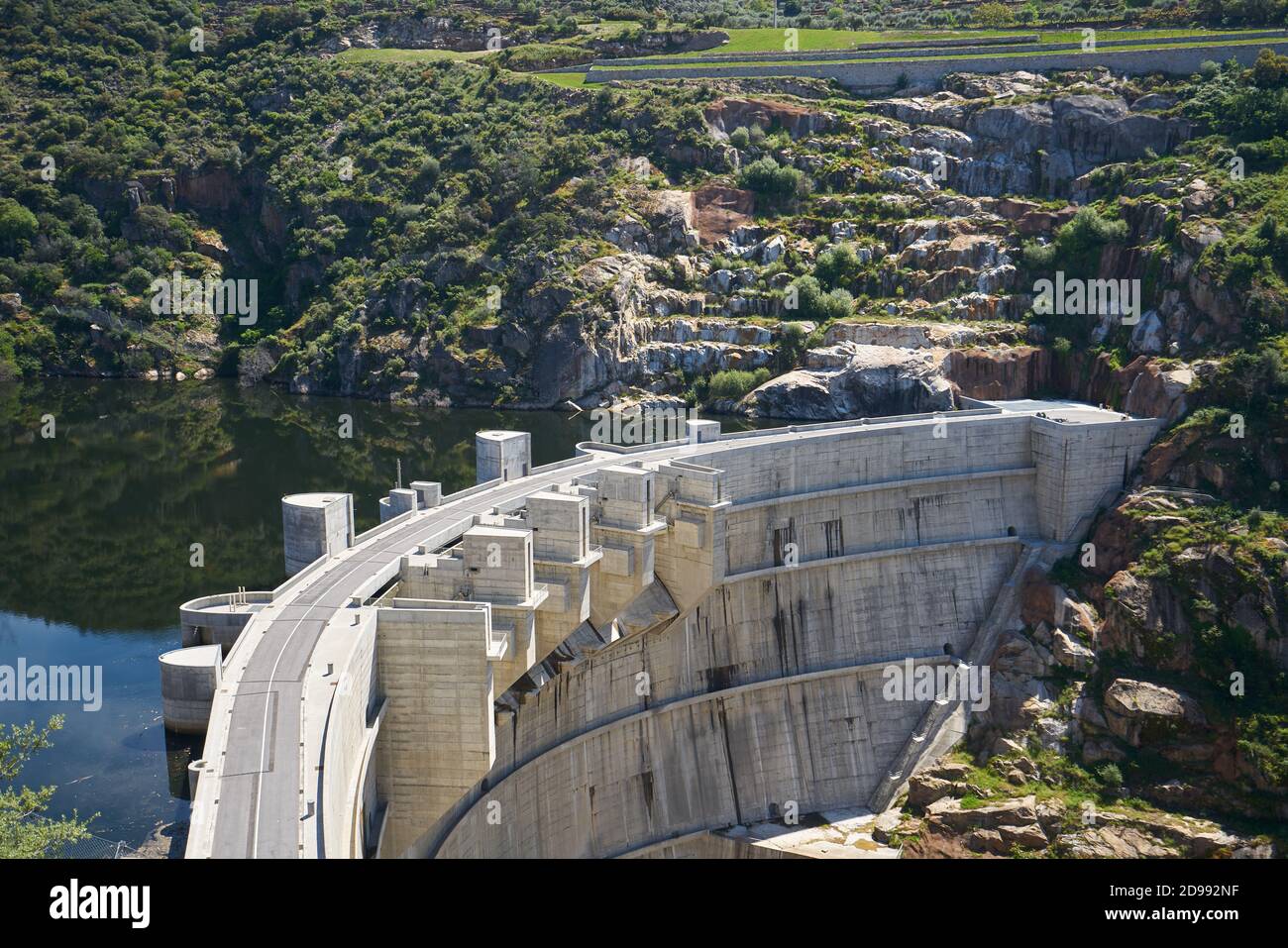 Foz Tua Damm barragem Fluss in Portugal Stockfoto