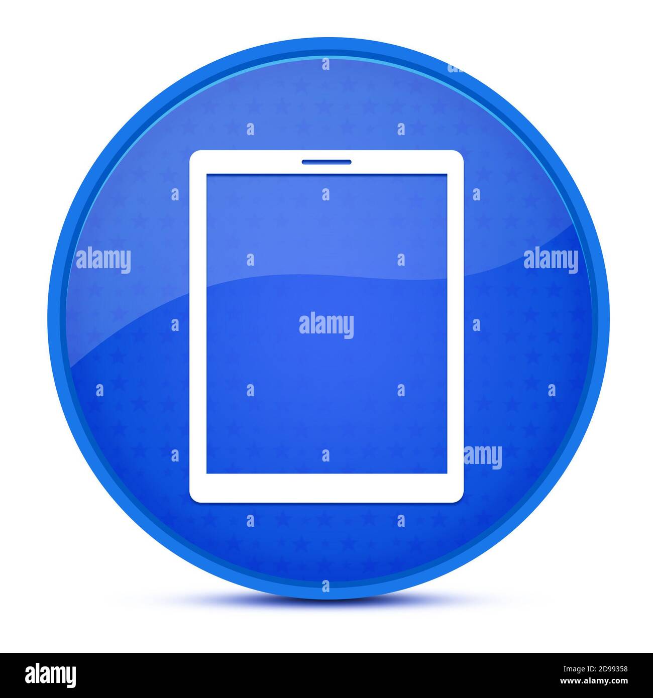 Tablet ästhetisch glänzend blau Runde Taste abstrakte Illustration Stockfoto
