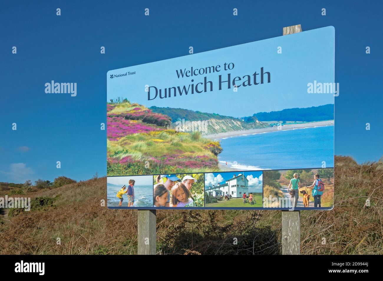 Willkommen bei Dunwich Heath, Dunwich Heath, Suffolk, England Stockfoto