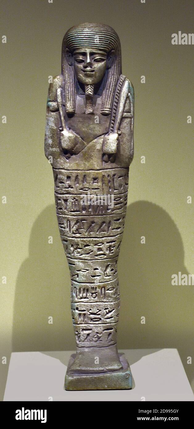 Shabti von Psamtik, dessen schöner Name Lhames Faience späten Zeitraum 26. Dynastie 664-525 v. Chr. Ägypten, ägyptisch ist. Stockfoto