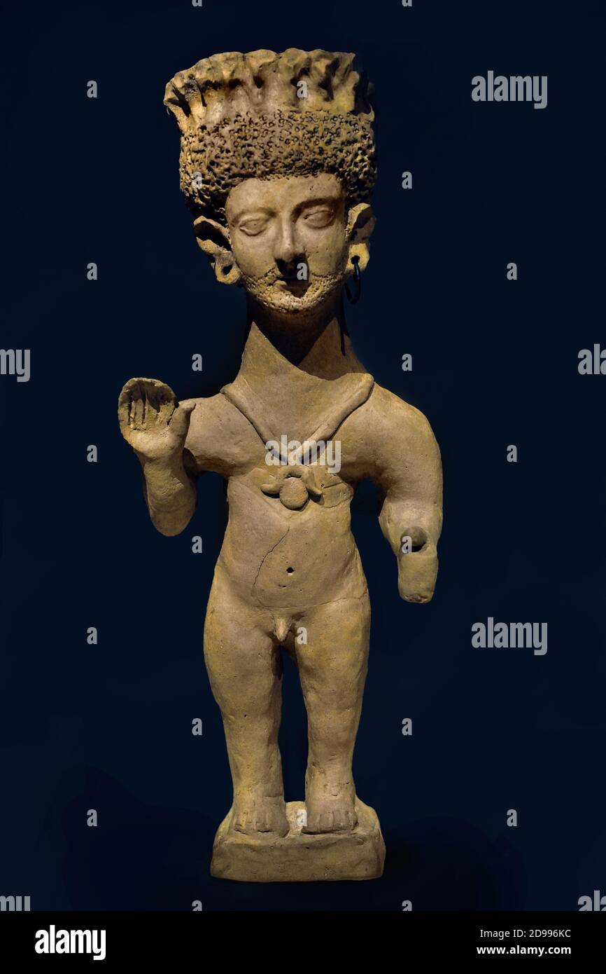 Figuren 4.-3. Jahrhundert v. Chr. ( Opfergaben an die Gottheit ) Nekropole von Puig des Molins, Ibiza, Madrid, Archäologisches Nationalmuseum, Spanien, Stockfoto