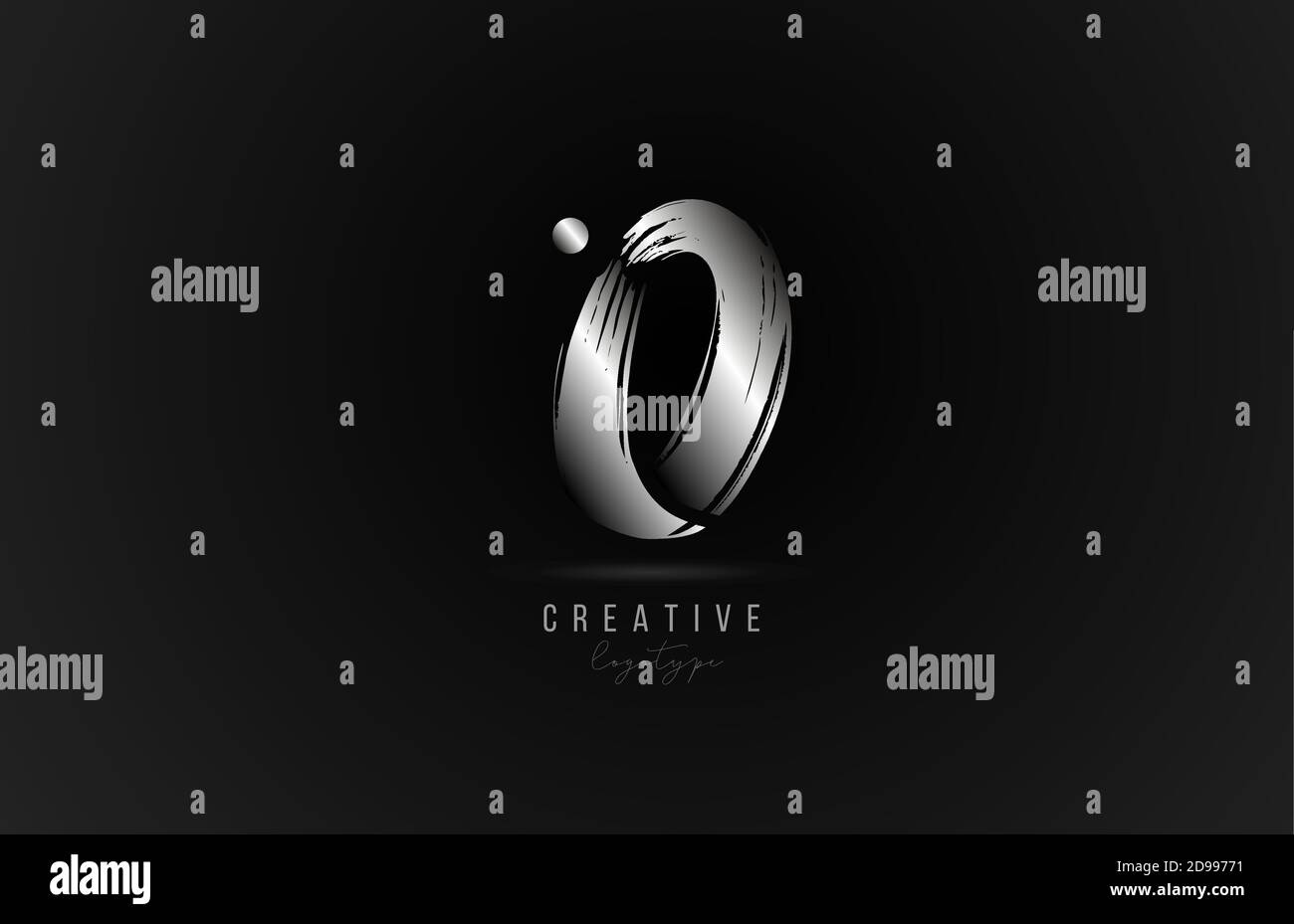 Silber O Buchstaben Logo Symbol in Metallfarbe. Metallisches Markendesign für Unternehmen und Unternehmen Stock Vektor