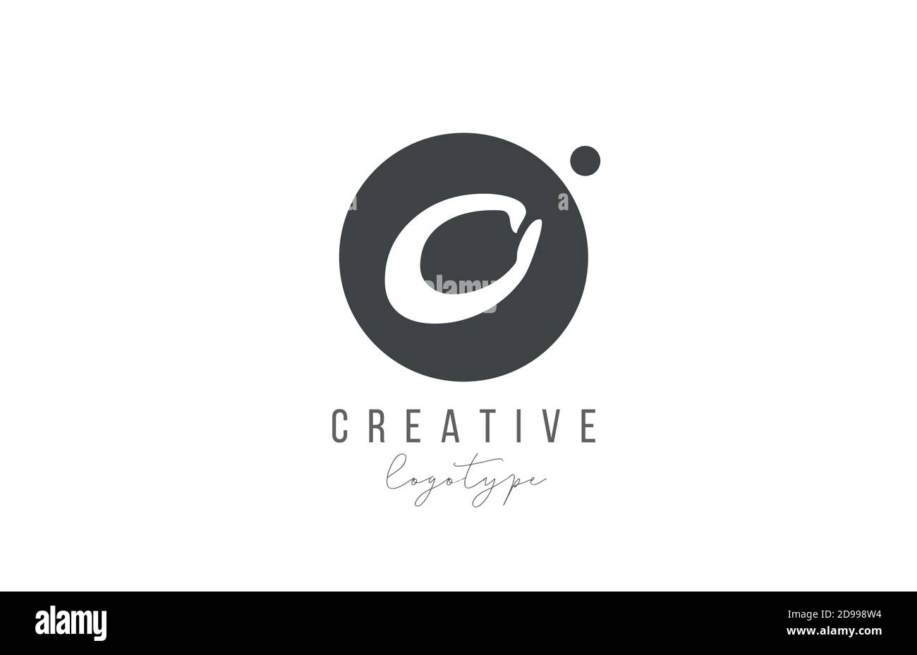 O Alphabet Buchstaben Logo Symbol in schwarz und weiß Farbe. Kreative Kreisgestaltung für Unternehmen und Unternehmen Stock Vektor