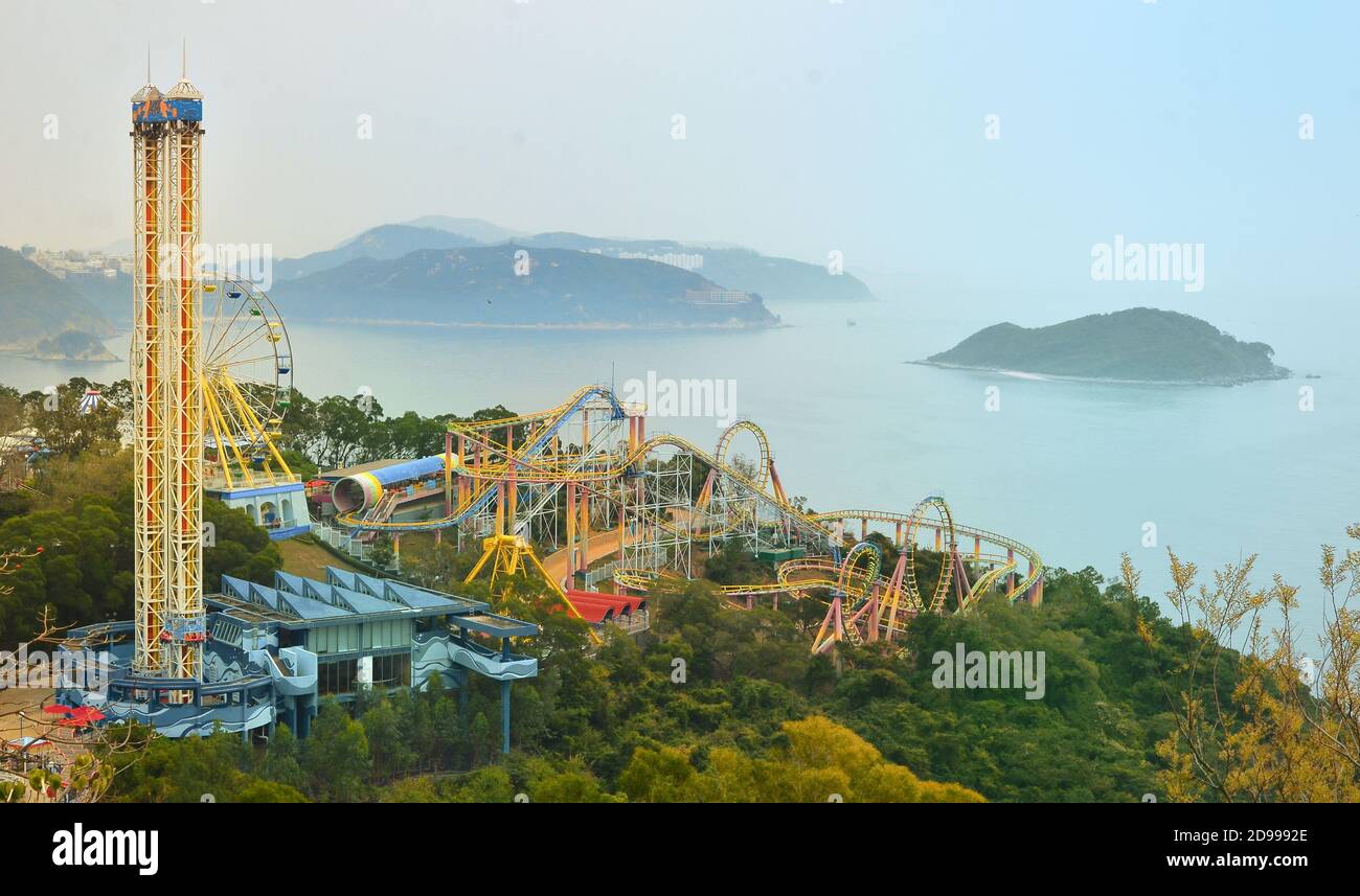 Ocean Park Hong Kong Ocean Park Tower Marine Park und Mit Blick auf das Südchinesische Meer Stockfoto