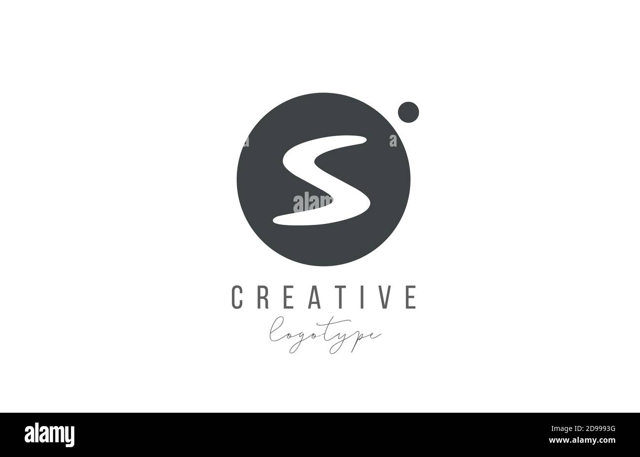 S Alphabet Buchstaben Logo Symbol in schwarz und weiß Farbe. Kreative Kreisgestaltung für Unternehmen und Unternehmen Stock Vektor