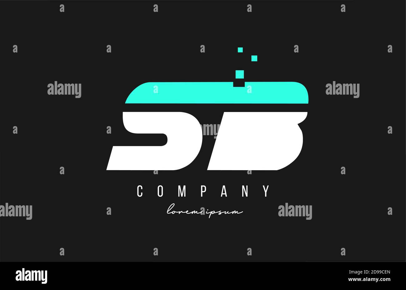 sb s b Alphabet Buchstaben Logo Kombination in blau und weiß Farbe. Kreatives Icon-Design für Unternehmen Stock Vektor