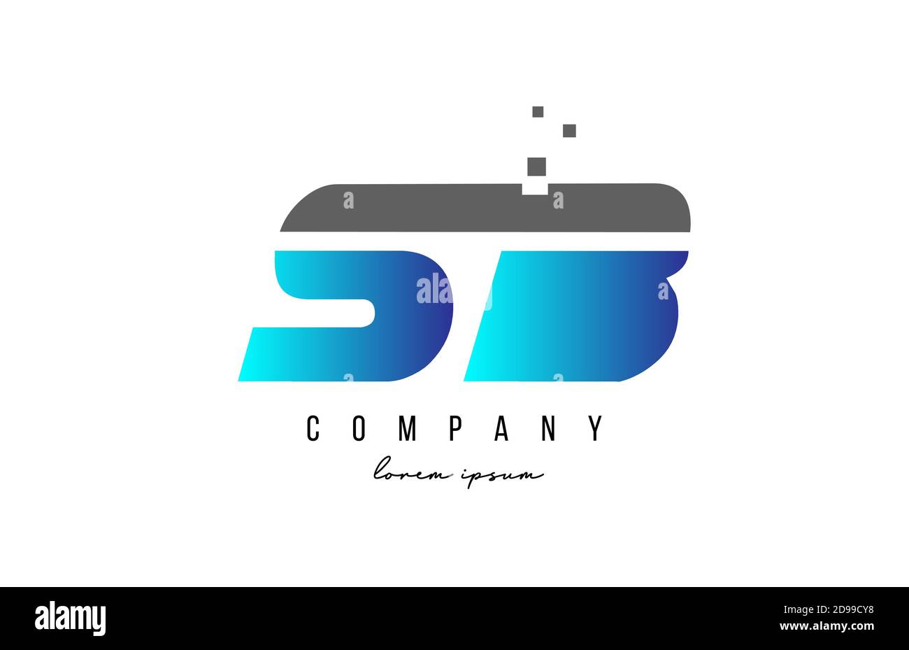 SB S B Alphabet Buchstaben Logo Kombination in blau und grau Farbe. Kreatives Icon-Design für Unternehmen Stock Vektor