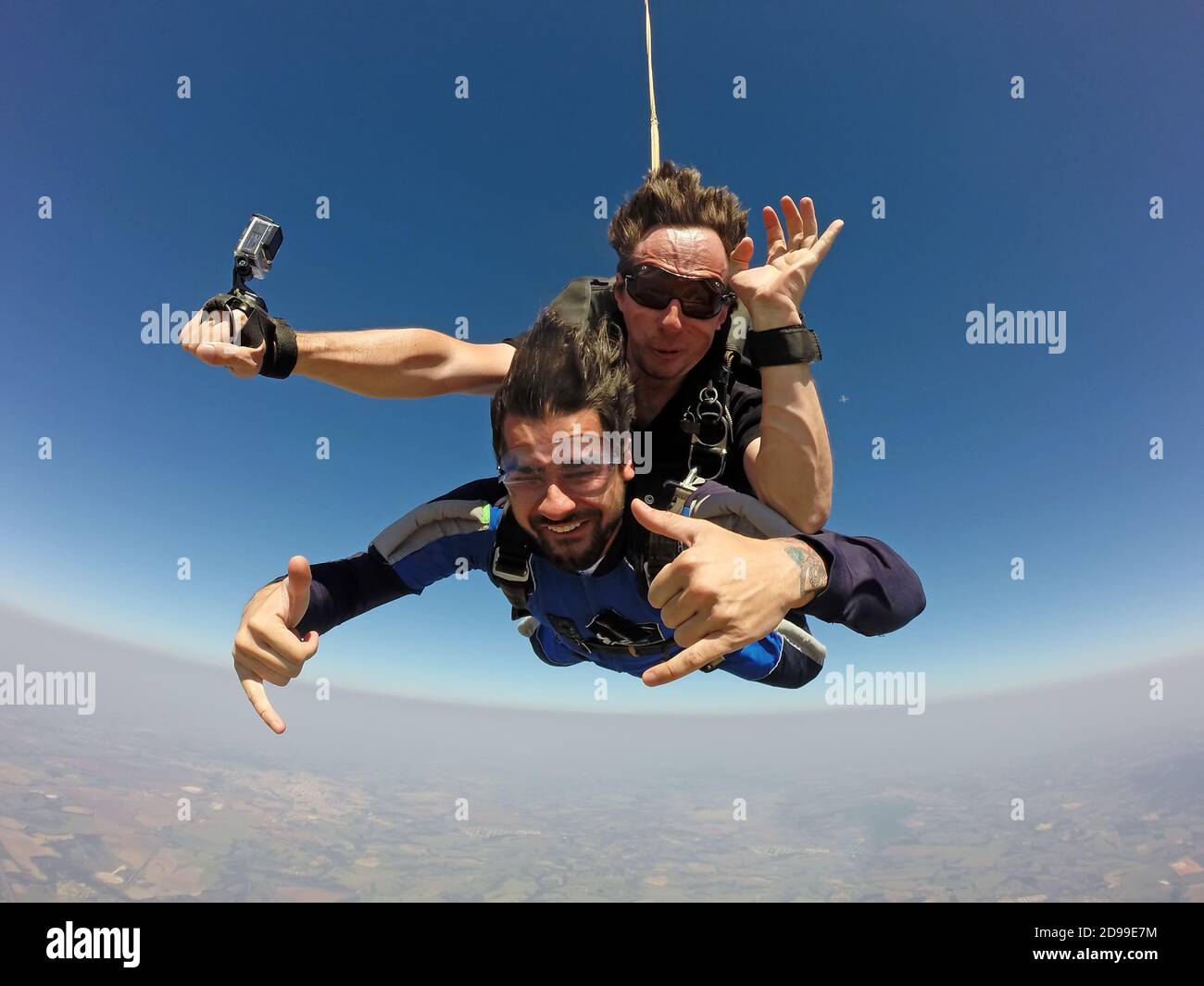 Skydiving Tandem Freunde Stockfoto