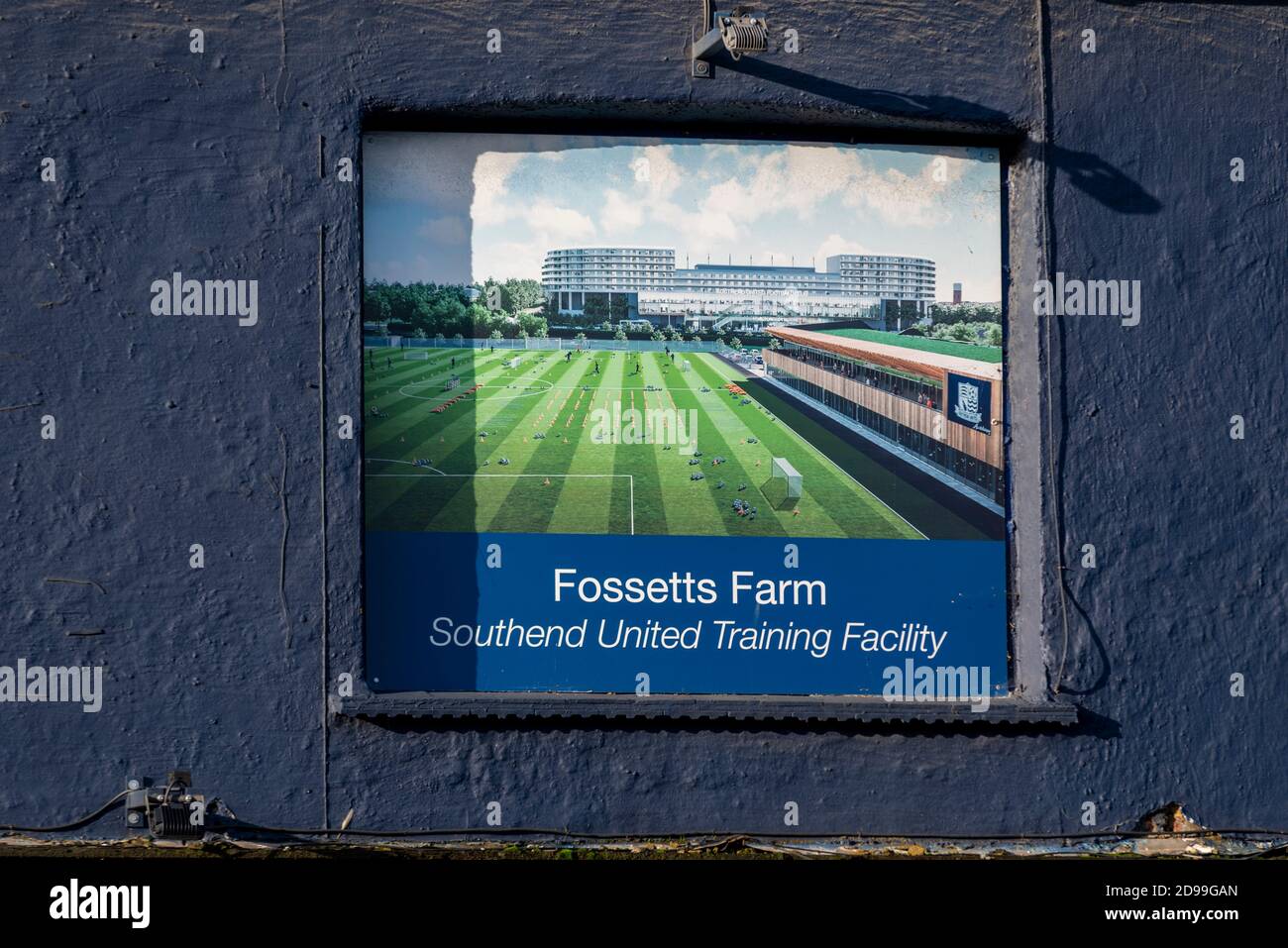 Grundstück gekauft von Southend United Football Club in der Nähe Roots Hall Stadion Boden für Wohnumbau und Umzug nach Fossetts Farm. Schulung Stockfoto