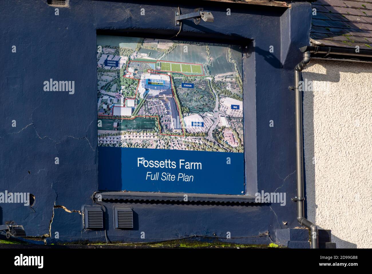 Grundstück gekauft von Southend United Football Club in der Nähe Roots Hall Stadion Boden für Wohnumbau und Umzug nach Fossetts Farm. Standortplan Stockfoto