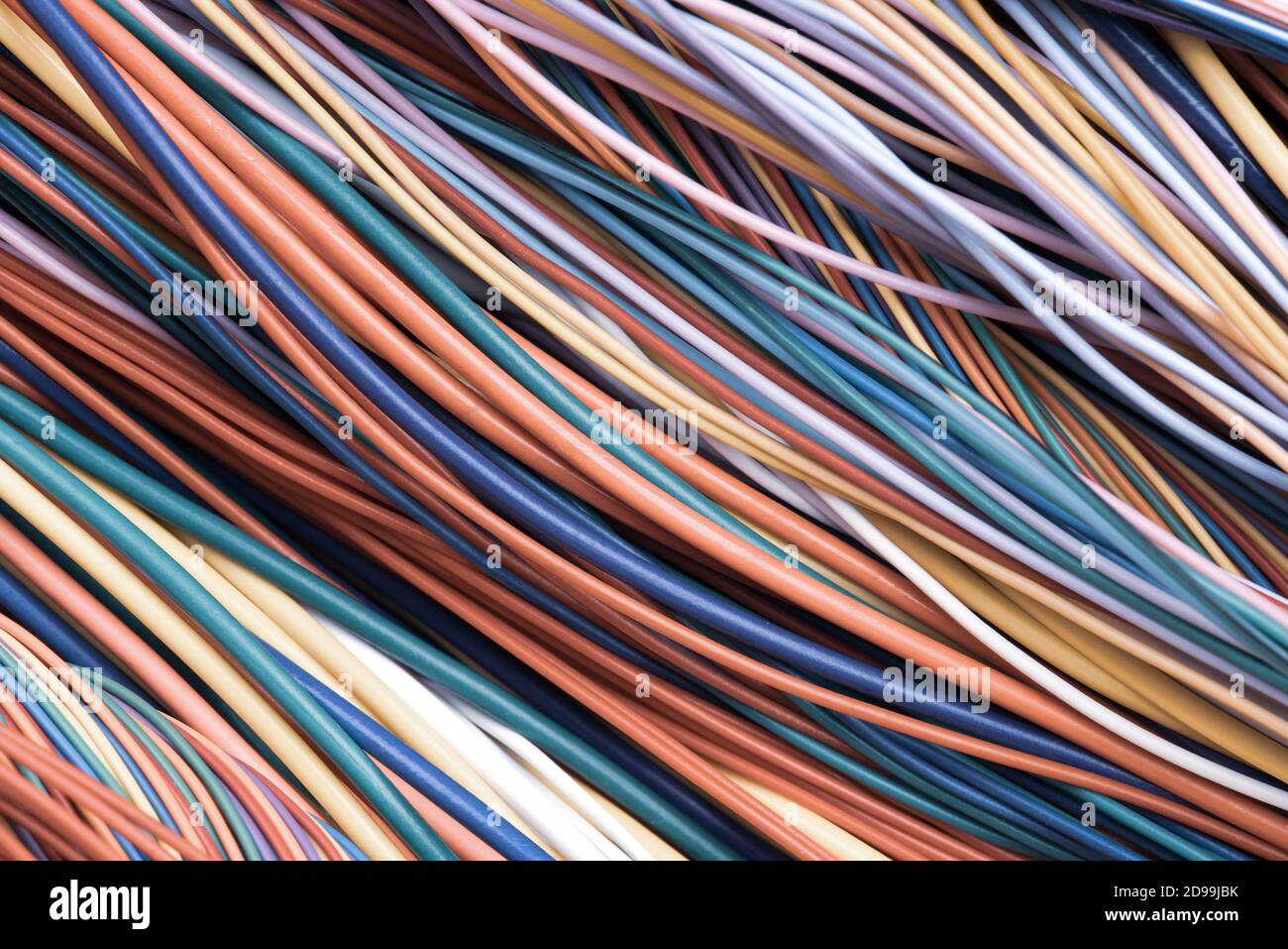 Hintergrund der Kabeltechnologie für elektrische Netzwerke Stockfoto