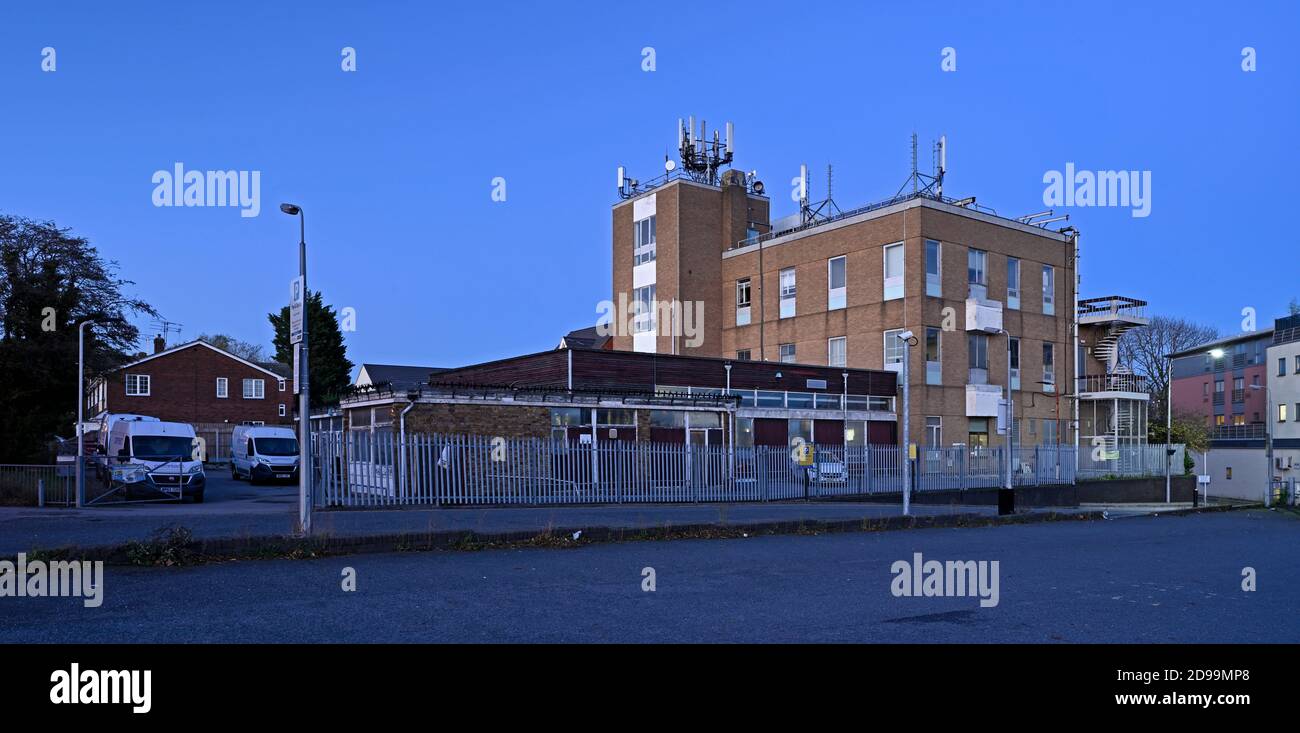 Die Telefonanlage an der Market Avenue (abseits der Market Road), Wickford, Essex. VEREINIGTES KÖNIGREICH Stockfoto