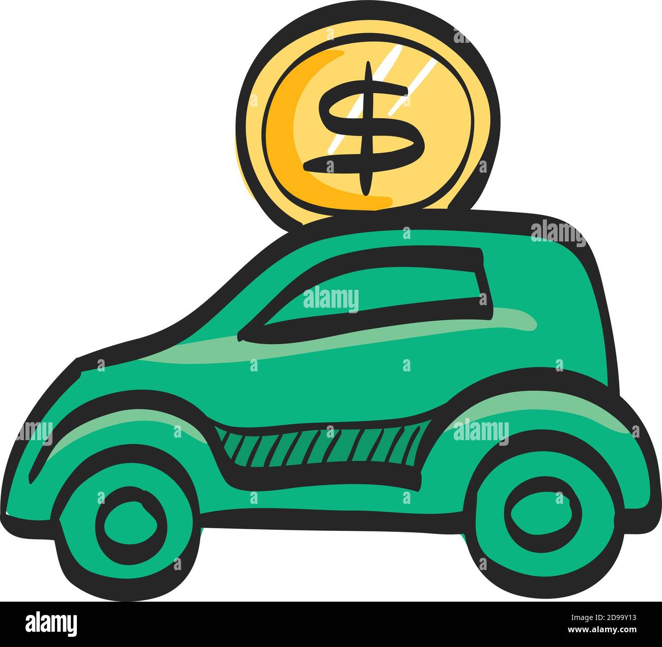 Auto Sparschwein Symbol in Farbe Zeichnung. Speichern Kinder Bankauto  Automobil Stock-Vektorgrafik - Alamy