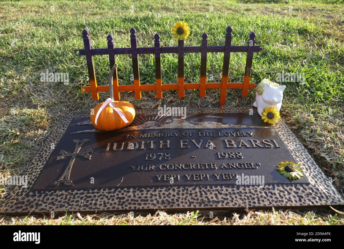 Los Angeles, Kalifornien, USA 3. November 2020 EIN allgemeiner Blick auf die Atmosphäre des Grabes der Schauspielerin Judith Barsi im Forest Lawn Hollywood Hills Memorial Park am 3. November 2020 in Los Angeles, Kalifornien, USA. Foto von Barry King/Alamy Stockfoto Stockfoto