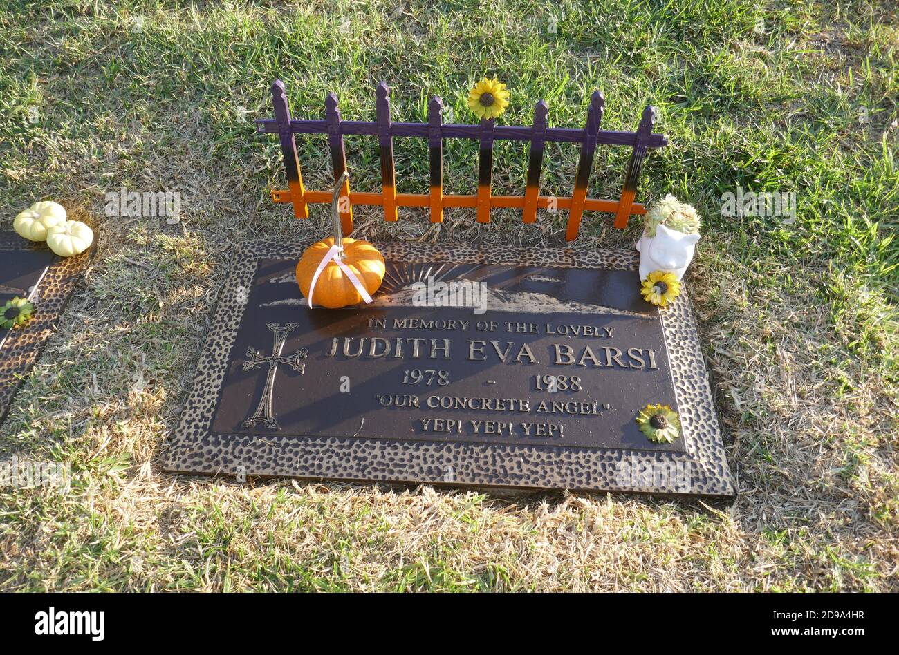 Los Angeles, Kalifornien, USA 3. November 2020 EIN allgemeiner Blick auf die Atmosphäre des Grabes der Schauspielerin Judith Barsi im Forest Lawn Hollywood Hills Memorial Park am 3. November 2020 in Los Angeles, Kalifornien, USA. Foto von Barry King/Alamy Stockfoto Stockfoto