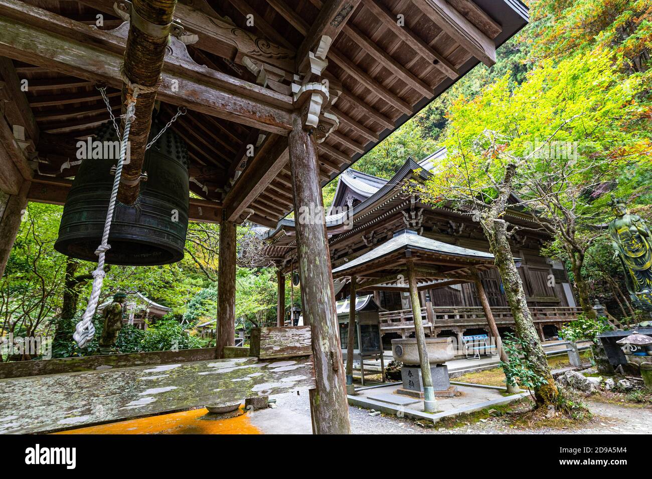 Tempel 44 Daihoji 'der Tempel des großen Schatzes' steht innen Ein Wald aus alten Zedern und Zypressen in der Gebiet bekannt als Kuma Highland im Zentrum E Stockfoto