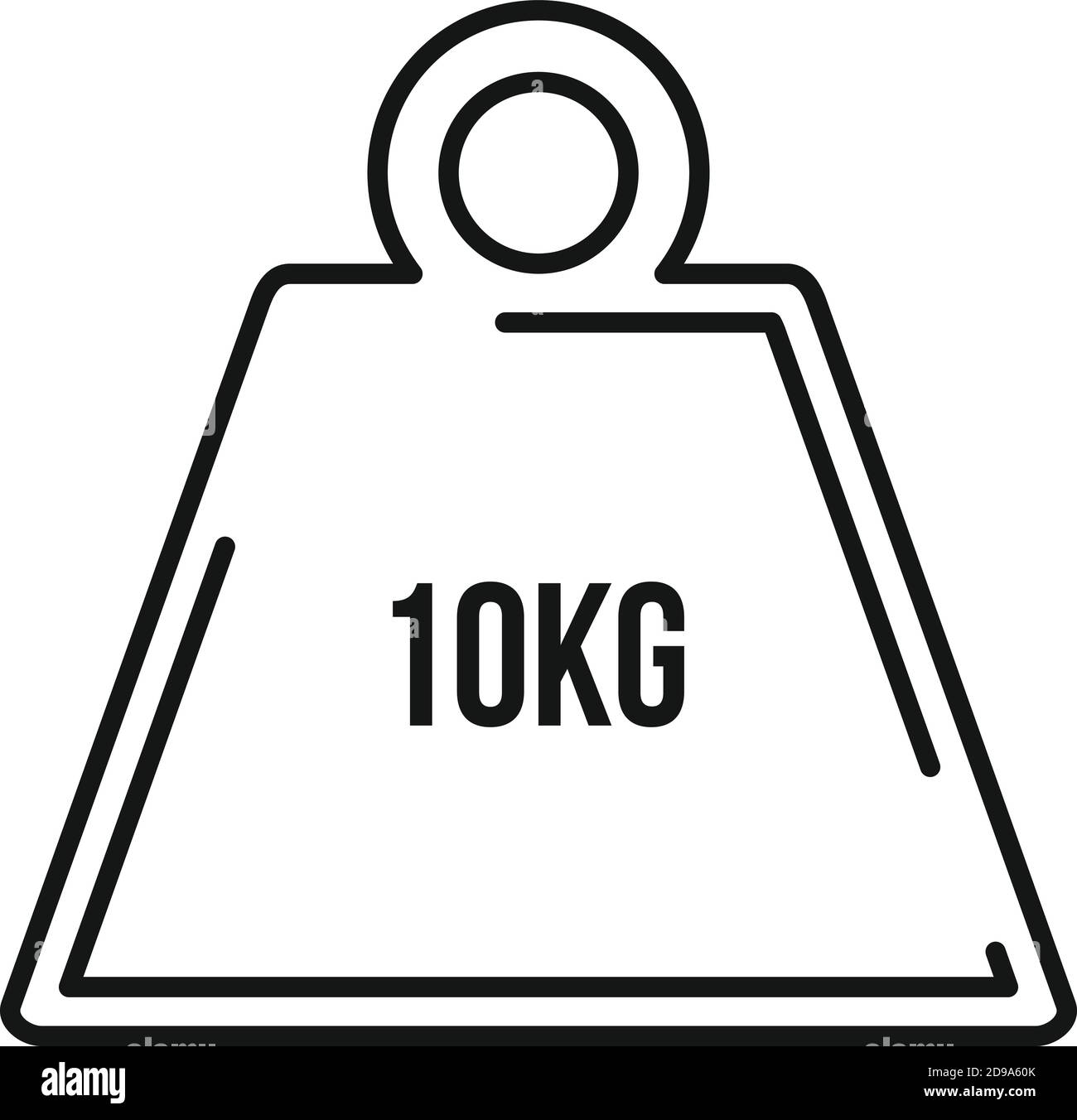 Symbol für 10 kg Kraftgewicht, Umrissstil Stock-Vektorgrafik - Alamy