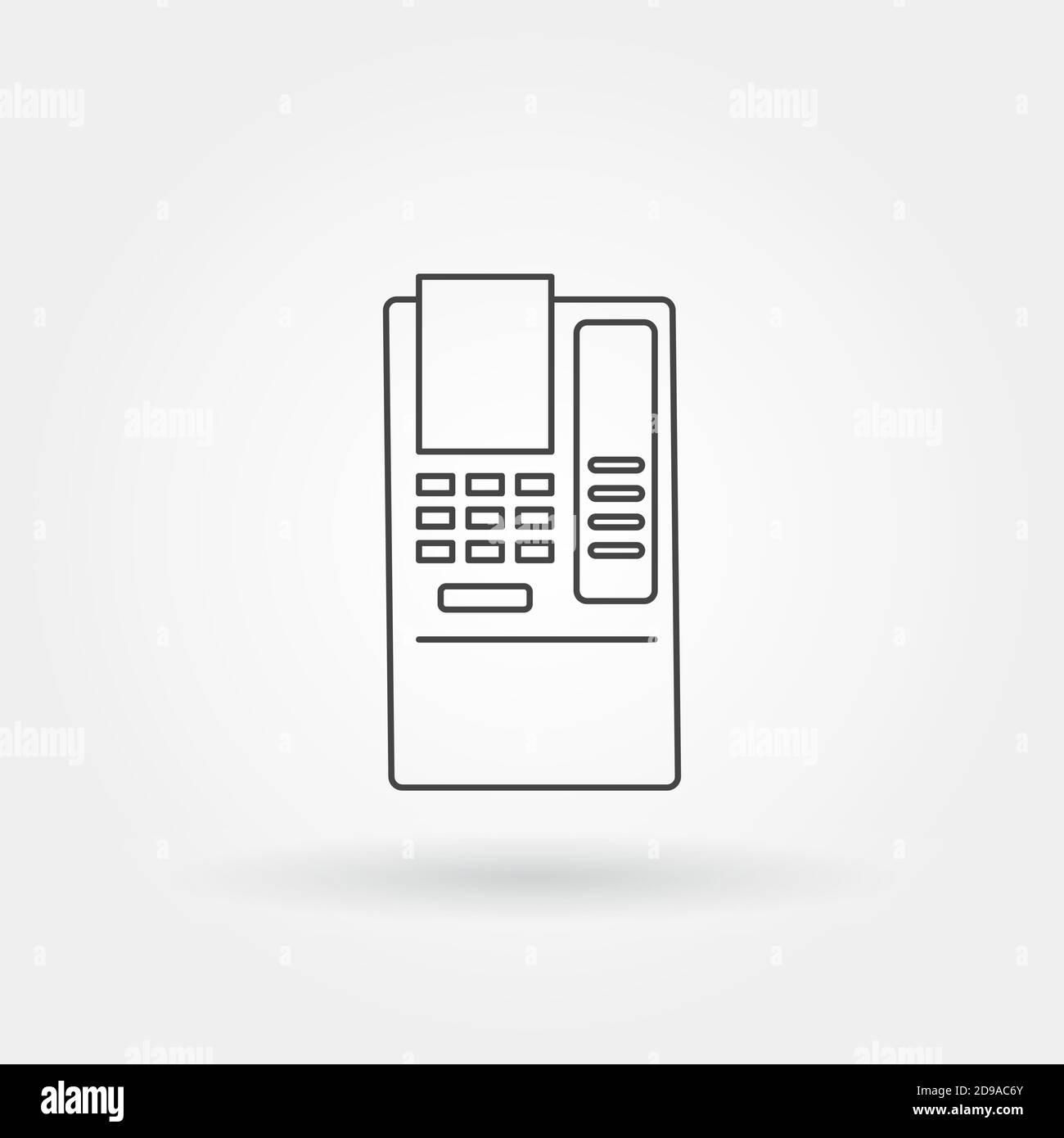 atm einzelnes isoliertes Symbol mit modernem Linien- oder Umrissstil Stock Vektor