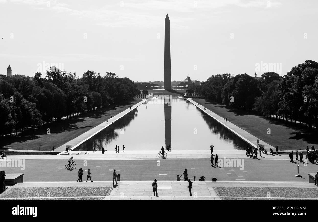 Washington, D.C. Stadtbilder und Stadtansichten WASHINGTON - George Washington Monument, fotografiert vom Lincoln Memorial am 2017-06-04 . Stockfoto