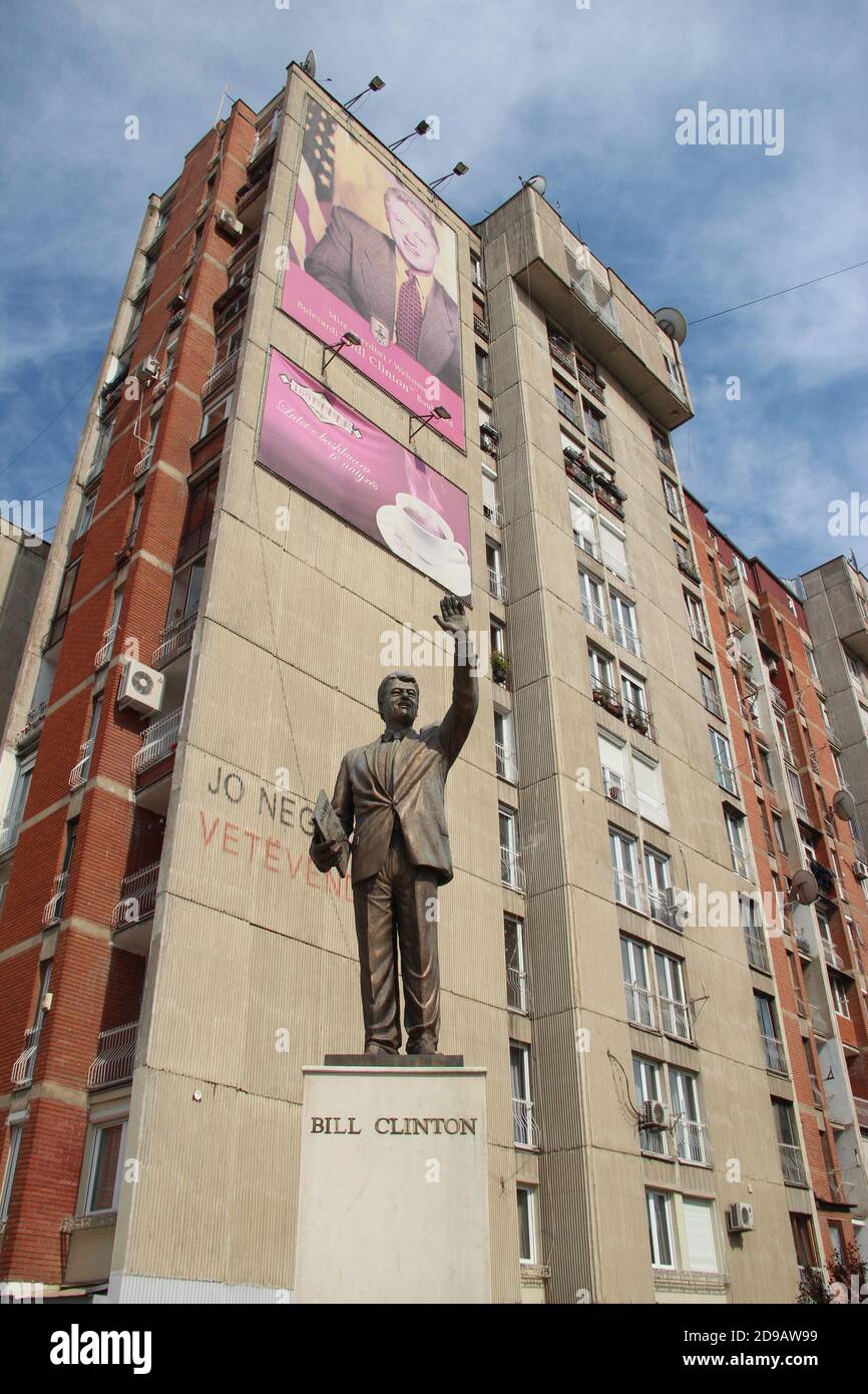 Bill Clinton Statue auf Bill Clinton Boulevard in Pristina, Kosovo Stockfoto