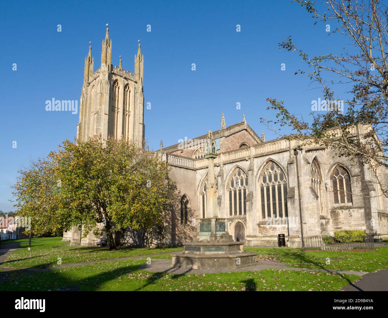 St. Cuthbert's Pfarrkirche in der Stadt Wells, Somerset, England. Stockfoto