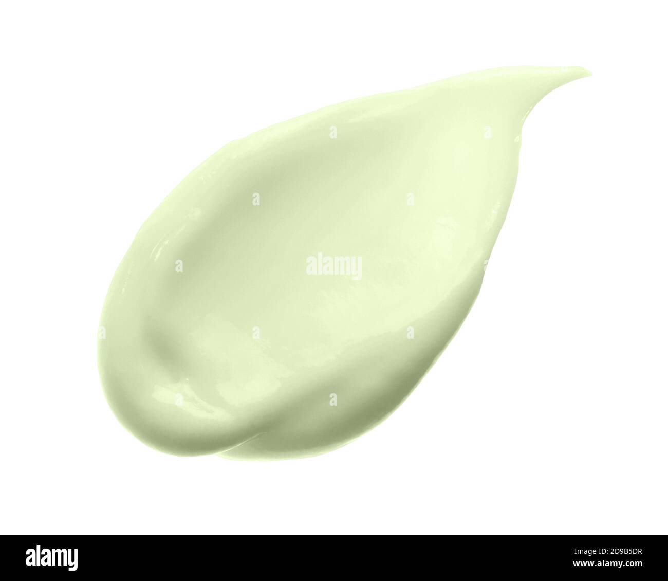 Grün kosmetische Creme Swipe isoliert auf weiß. Gesichtscreme mit Kollagen. Minze Hautpflege Lotion Textur kosmetische Abstrich. Pflege der Schönheits-Haut Stockfoto
