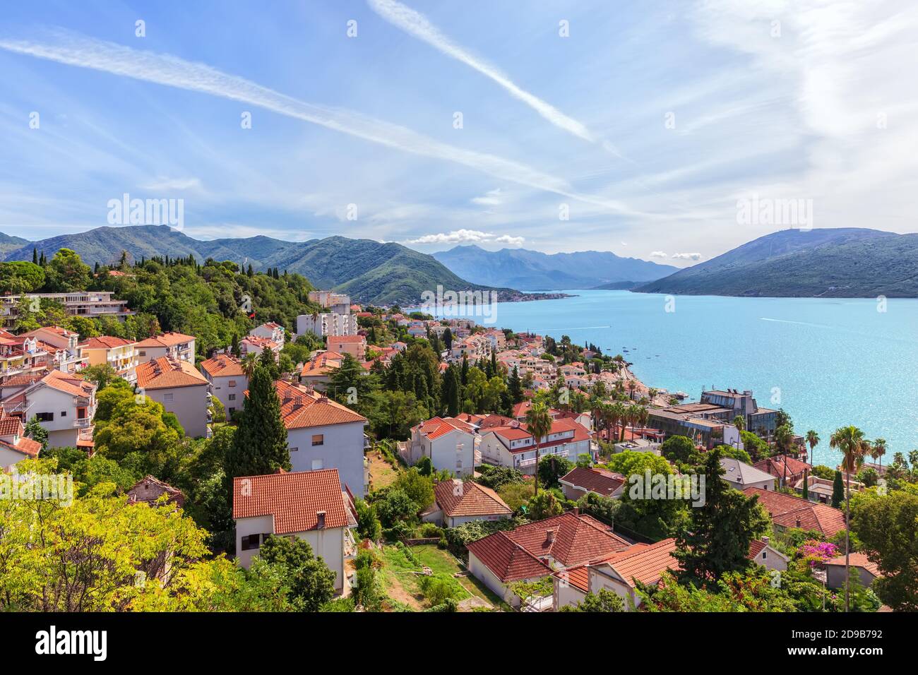 Wunderbare Aussicht auf Herceg Novi Küste in Montenegro Stockfoto