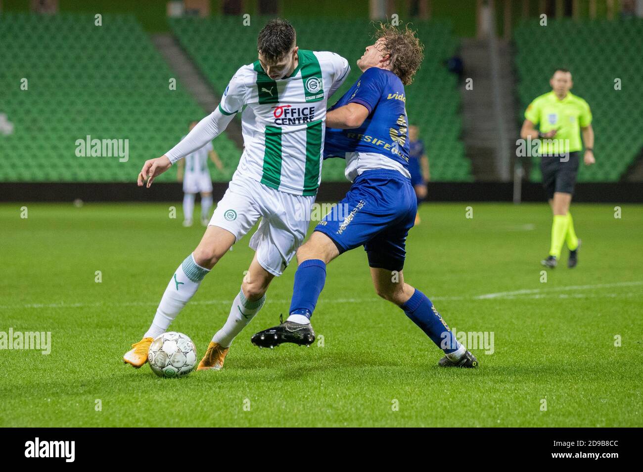 31-10-2020: Sport : Groningen gegen VVV Während des eredivisie-Spiels FC Groningen gegen VVV Venlo im Stadion des Hitachi Capital Mobility Stadions in Gron Stockfoto