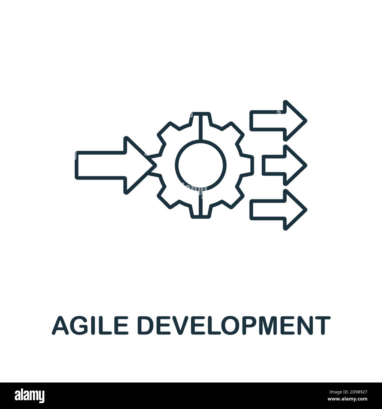 Symbol für agile Entwicklungslinie. Einfaches Element aus der digitalen Störungs-Sammlung. Umreißen Sie das Icon-Element Agile Development Stock Vektor