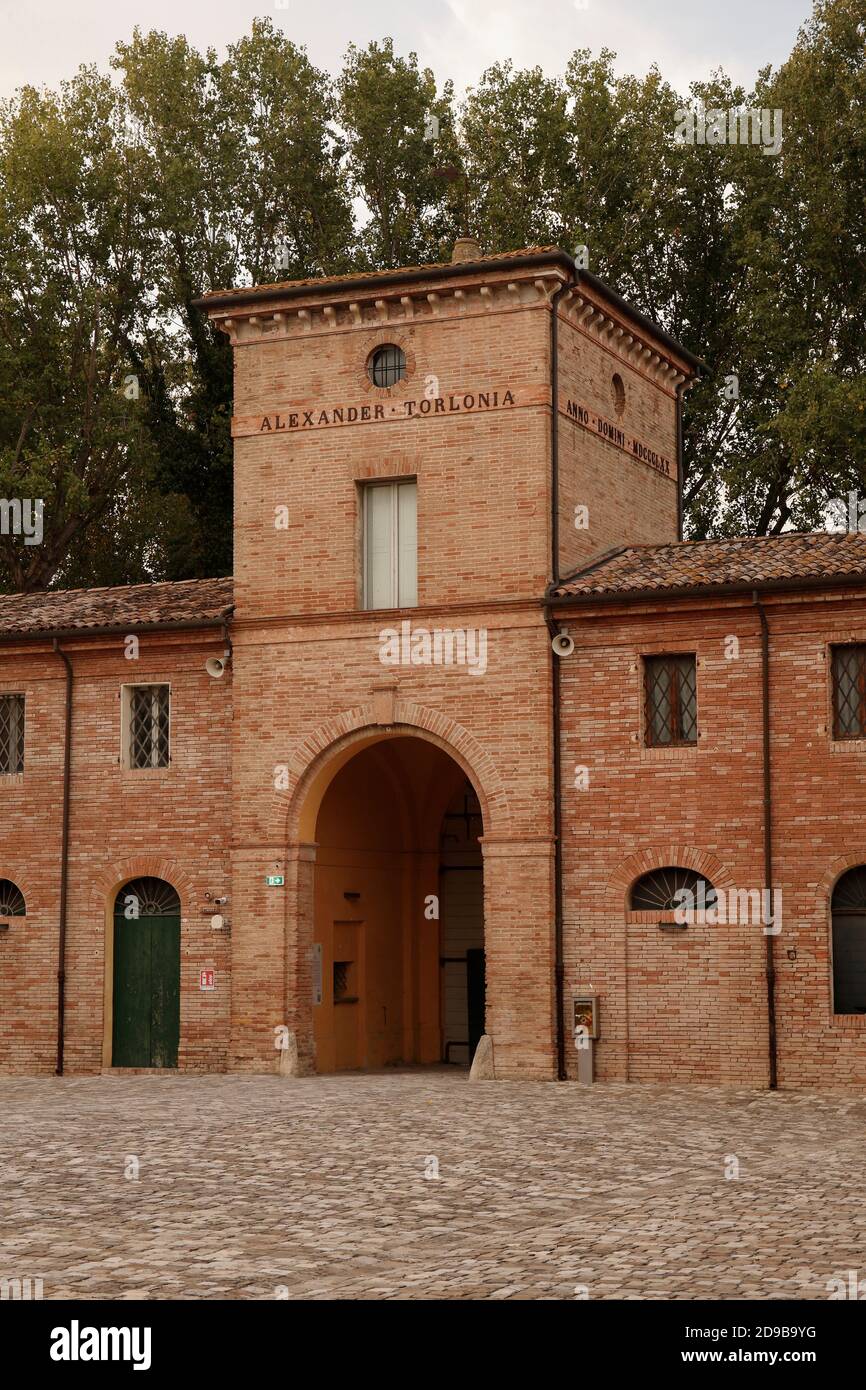 Italien Emilia Romagna San Mauro Pascoli - Villa Torlonia - Innenhof Stockfoto