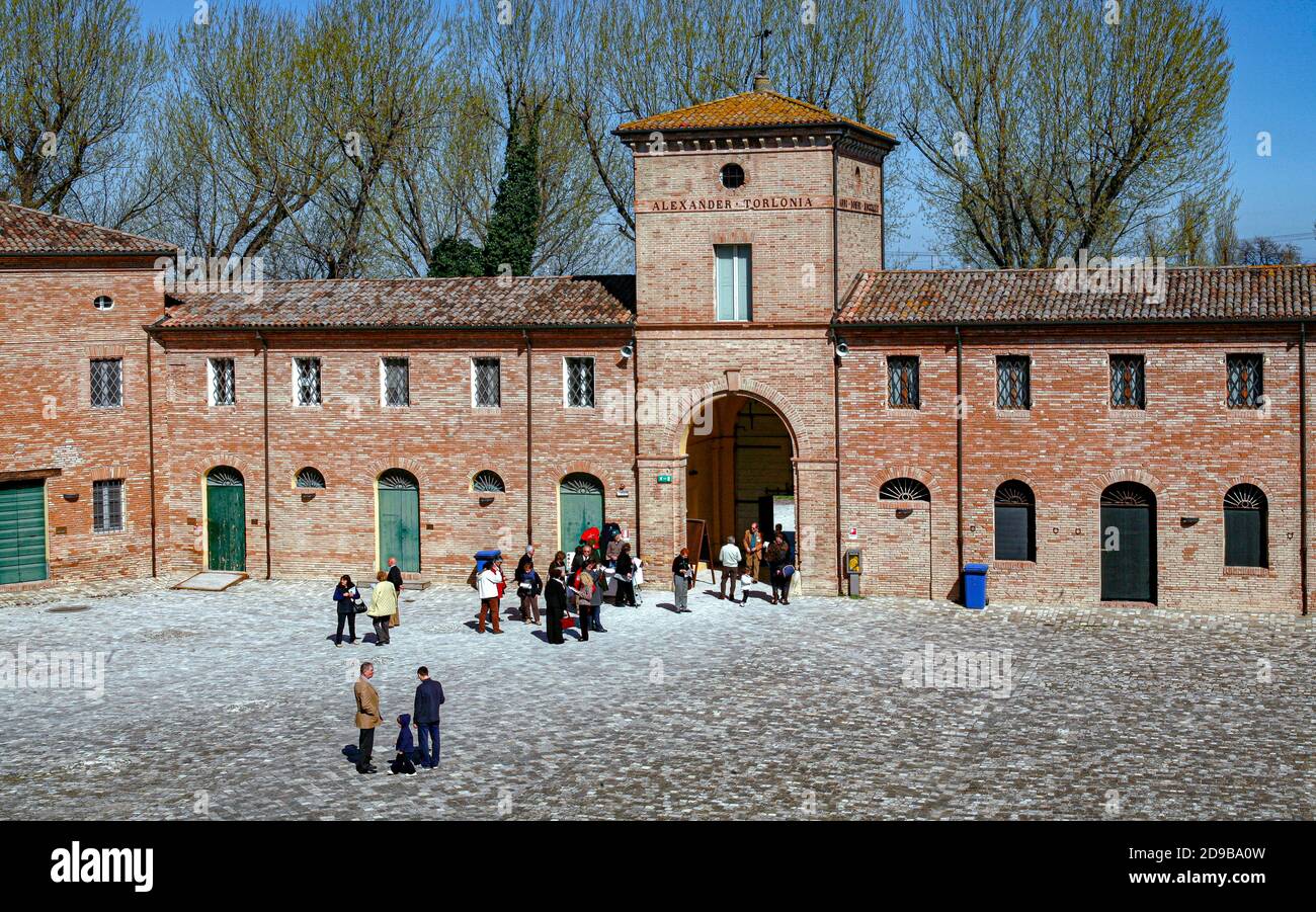 Italien Emilia Romagna San Mauro Pascoli - Villa Torlonia - Innenhof Stockfoto