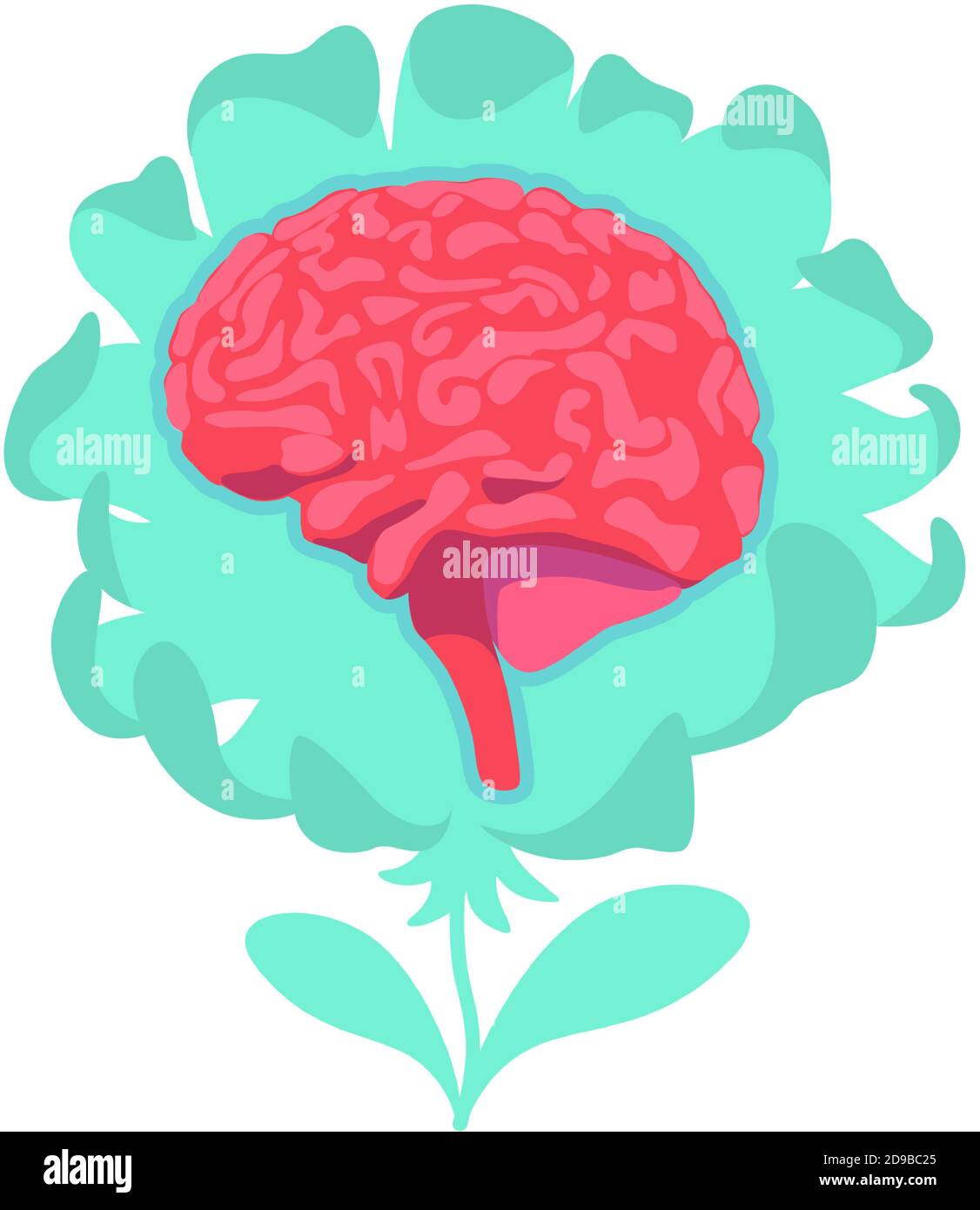 Anatomische Gehirn flach Konzept Vektor-Illustration Stock Vektor