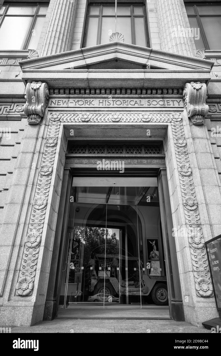 New York, USA - Sep 17, 2017: New-York Historical Society ist ein amerikanisches Geschichtsmuseum und Bibliothek in New York City an der Ecke 77. Str. Stockfoto