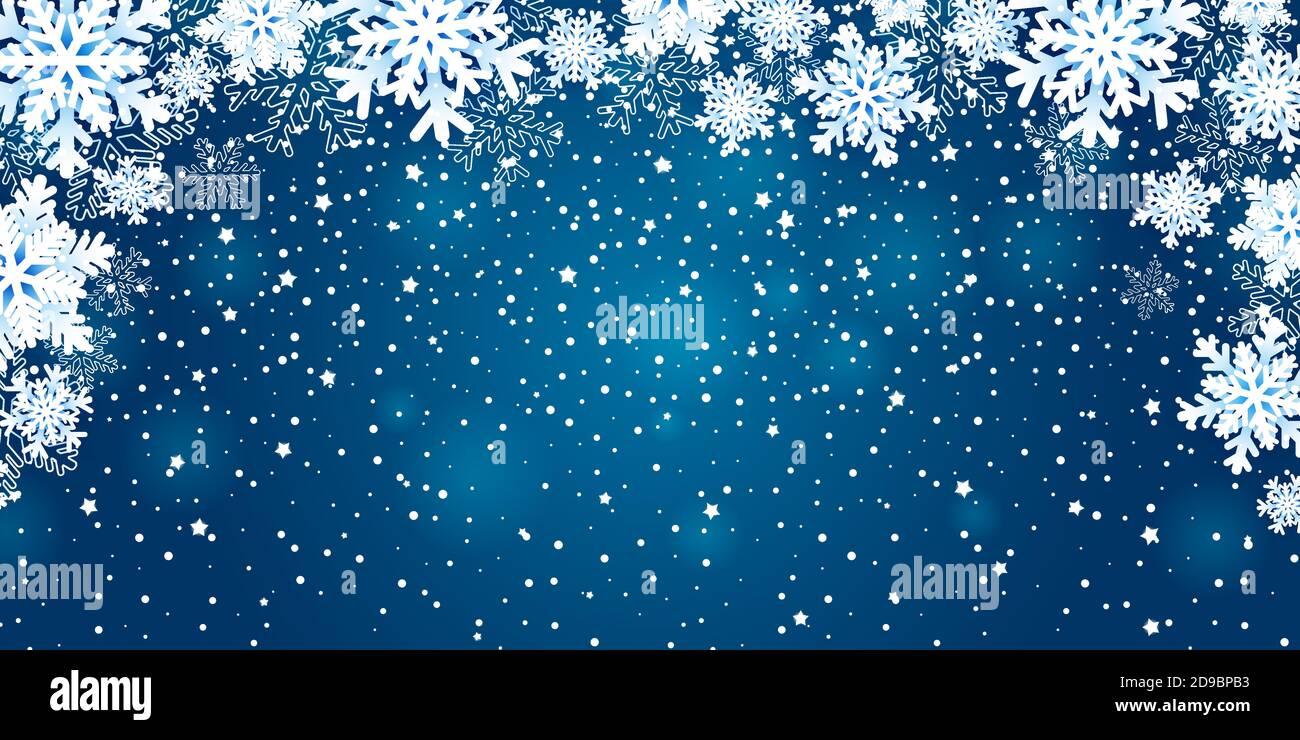 Winter Hintergrund mit Schneeflocken. Vector Illustration Stock Vektor
