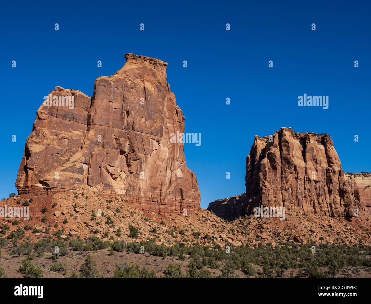Independence Monument, Monument Canyon Trail, Colorado National Monument in der Nähe von Grand Junction, Colorado. Stockfoto