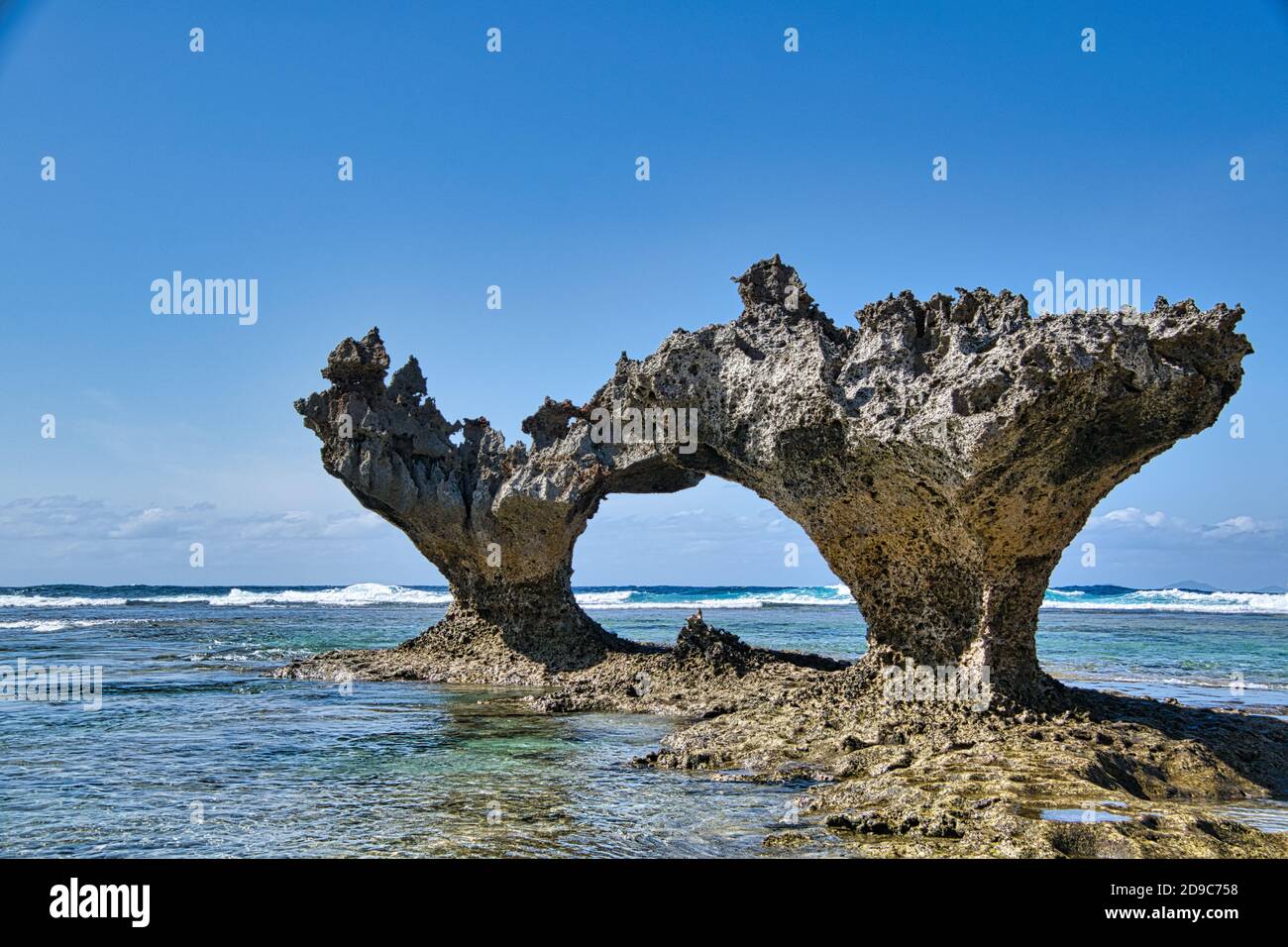 Heart Rock am Kouri-jima Beach, Okinawa Stockfoto