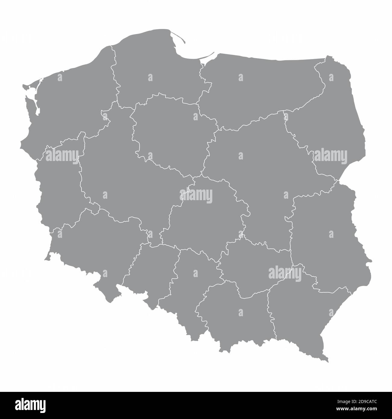 Karte der polnischen Regionen Stock Vektor