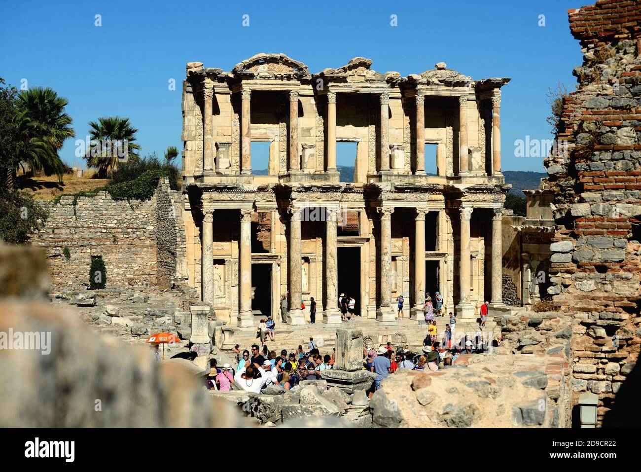 Die Bibliothek des Celsus, Ephesus, Türkei Stockfoto