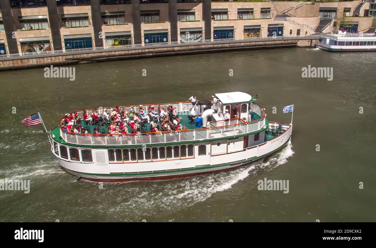 Flussfahrt, Chicago, Illinois, USA Stockfoto