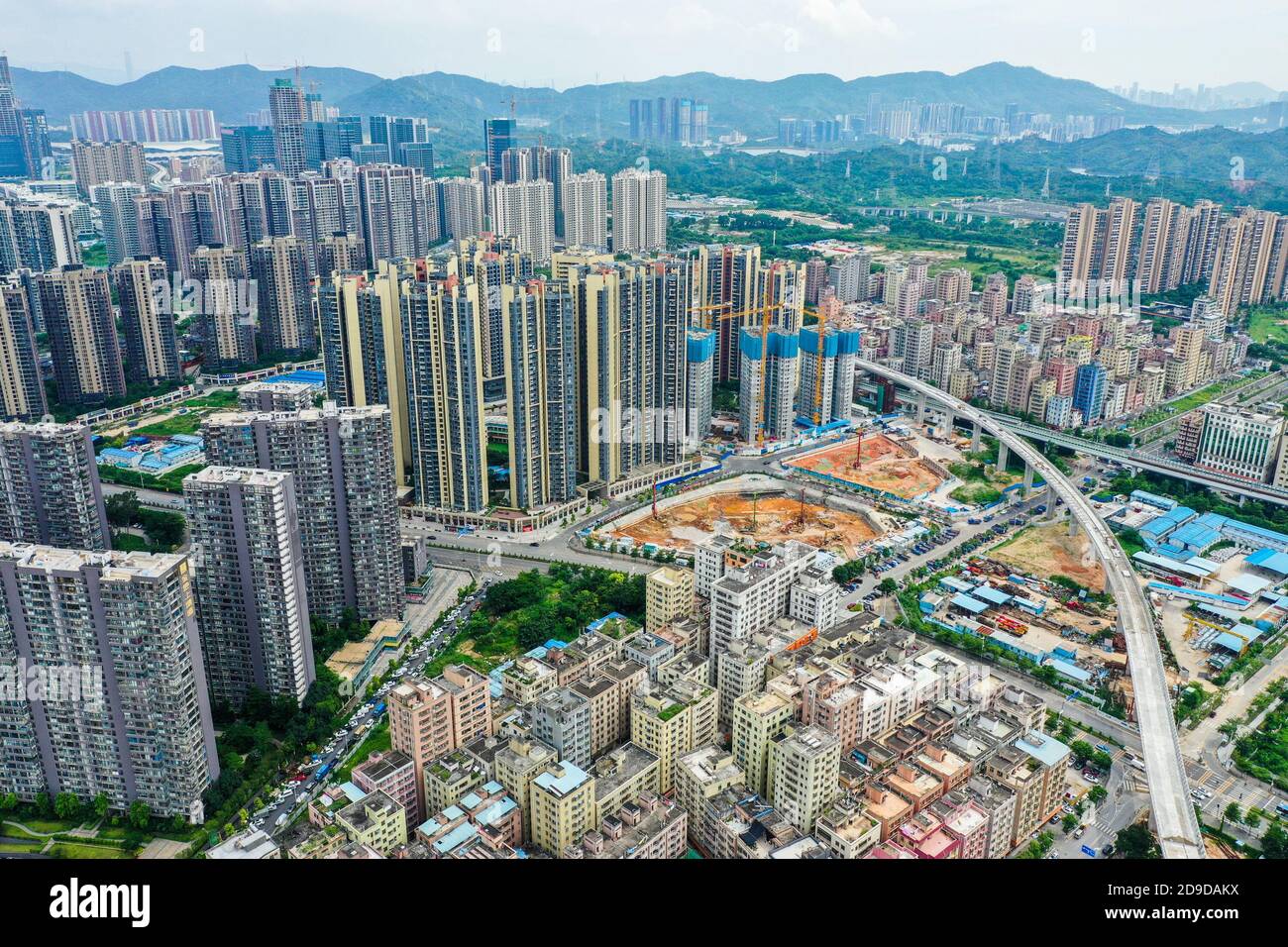 --FILE--eine aera Ansicht eines städtischen Dorfes in Shenzhen Stadt, Süd-Chinas Provinz Guangdong, 15 Juli 2019. Stockfoto