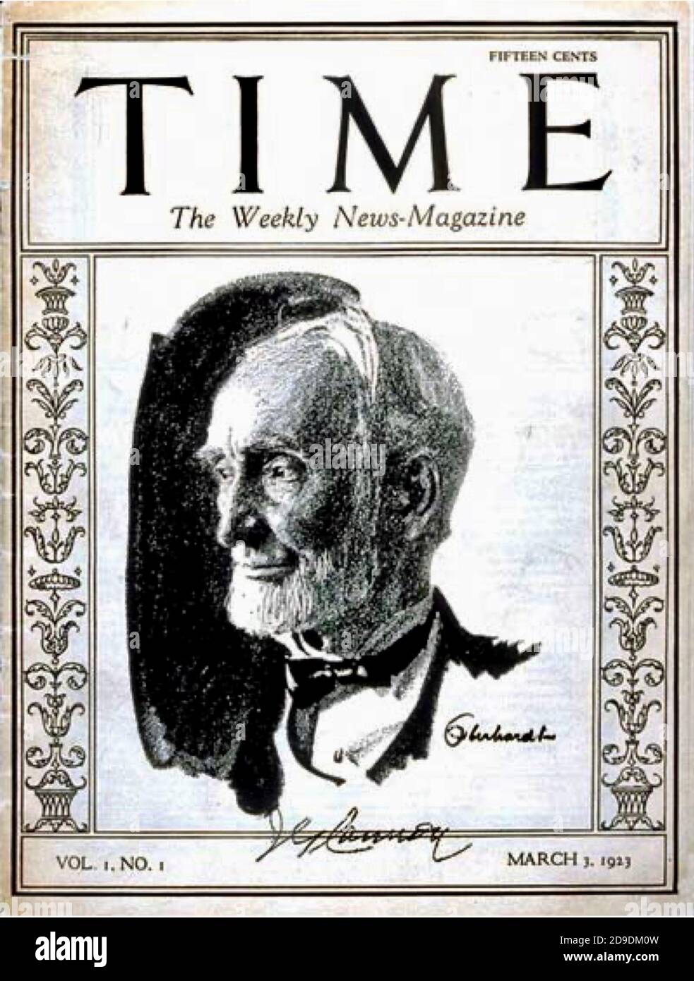 Time Magazine, Band 1 Ausgabe 1, 3. März 1923 das Cover zeigt den Sprecher des Repräsentantenhauses der Vereinigten Staaten - Joseph G Cannon Stockfoto