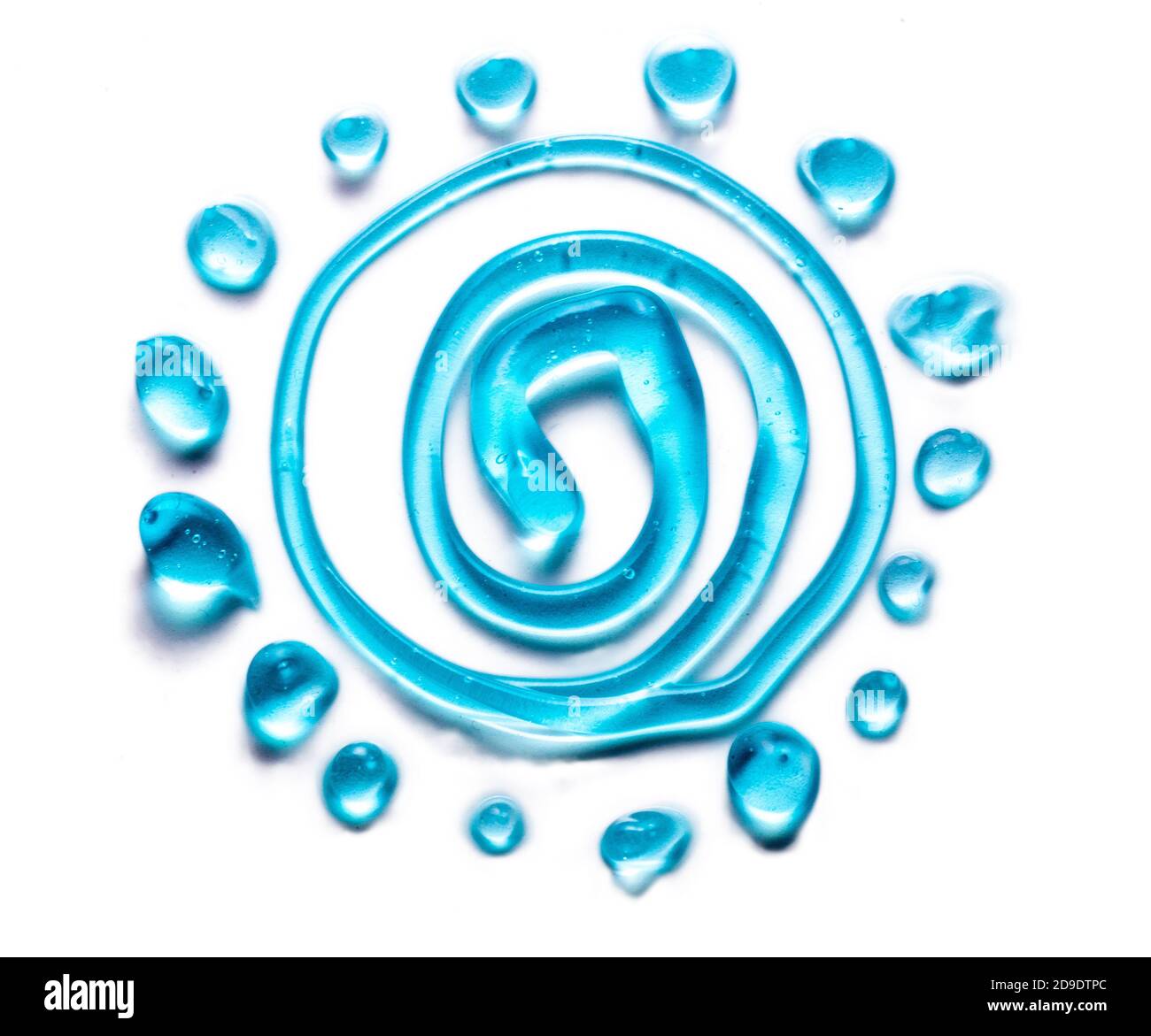 Kosmetische Creme Gel Textur Isoliert Auf Weißem Hintergrund. Nahaufnahme Von Grün Transparent Tropfen Hautpflege Produkt. Hohe Qualität Stockfoto