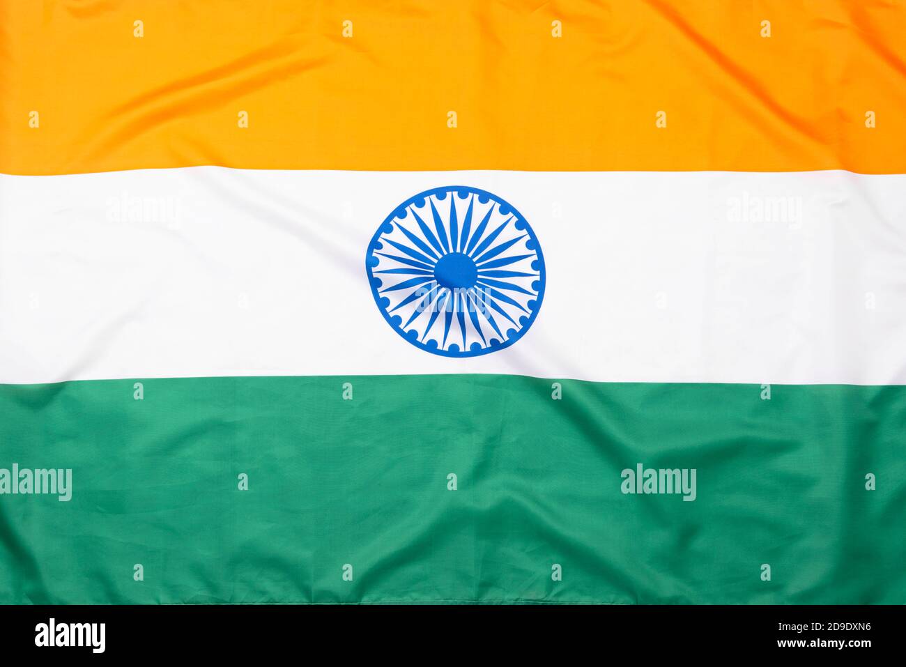 Indien Flagge, Stoff Indische Flagge, Textur oder Hintergrund Stockfoto