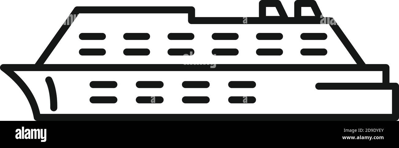 Symbol für Kreuzfahrtschiff, Umrissstil Stock Vektor Symbol für Kreuzfahrtschiff, Umrissstil Stock Vektor