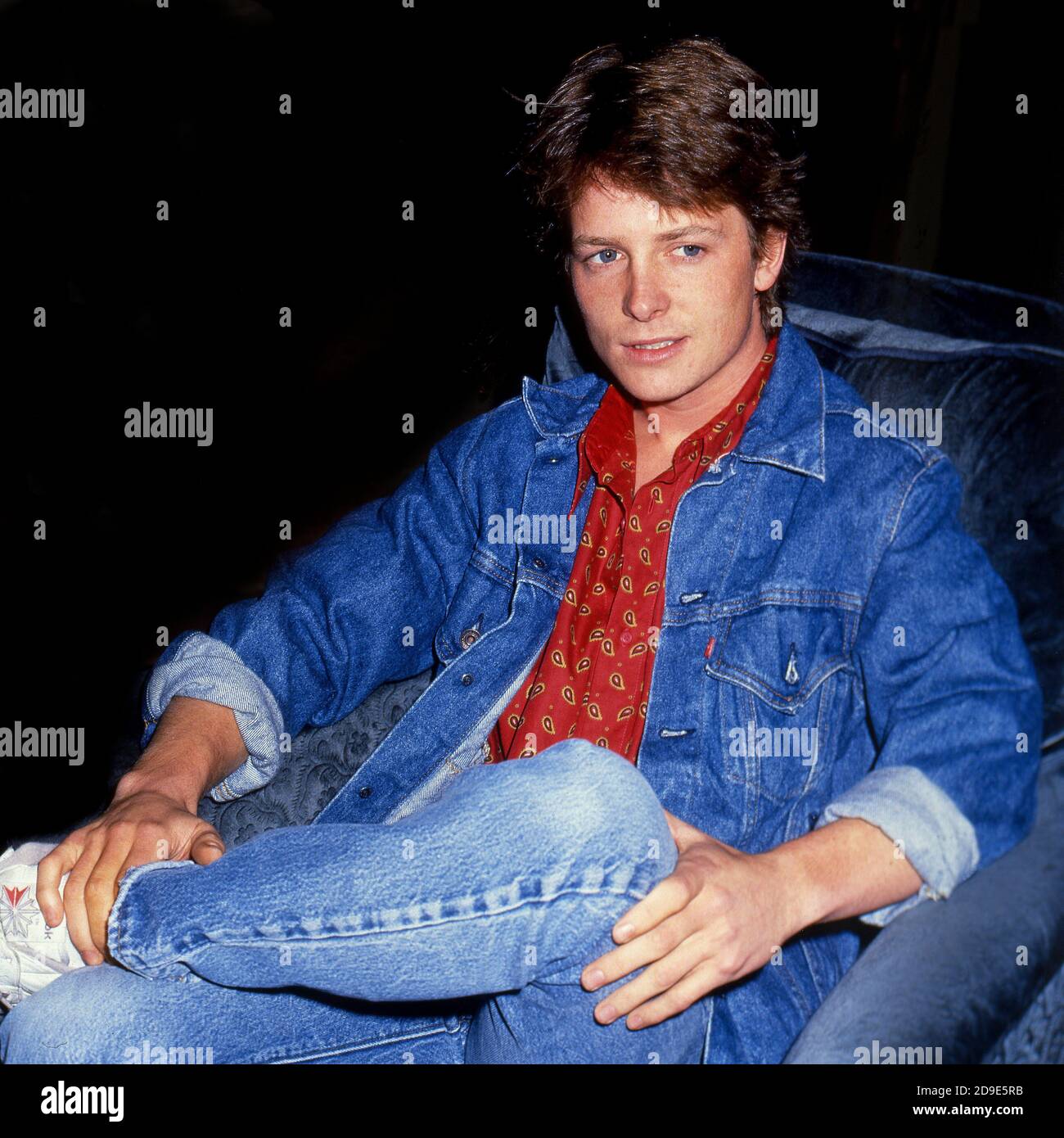 Der kanadisch-amerikanische Schauspieler Michael J Fox, der für diese Rolle als berühmt ist Marty McFly in der Zurück in die Zukunft Trilogie und Für sein Leiden an Parkinson Stockfoto